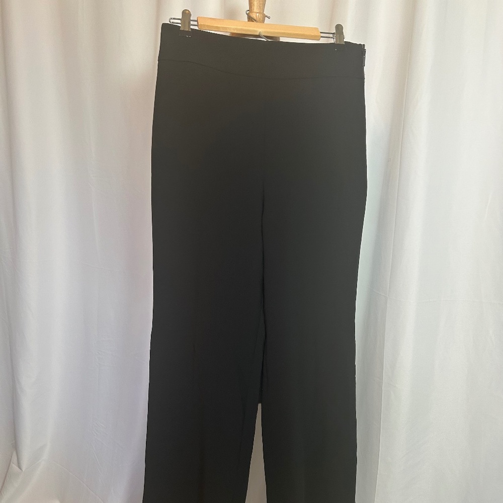 NWT ANN TAYLOR BLACK SIDE-ZIP LINED SLACKS - SIZE 10